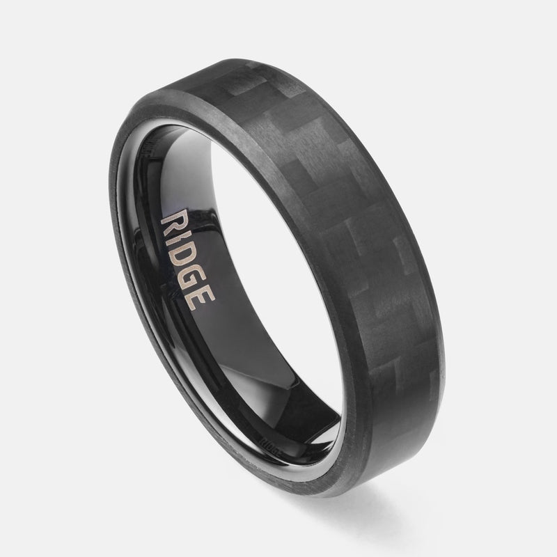 6 mm abgeschrägtes Ring-Set - Carbon Fiber 3K