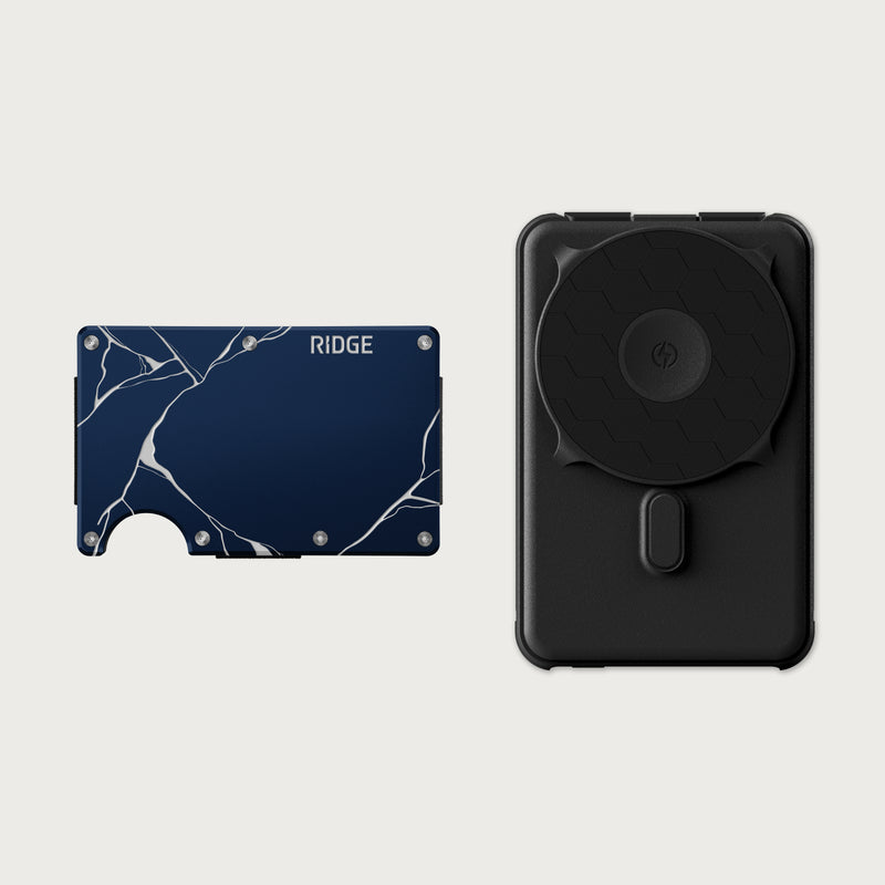Ridge Wallet + Power Bank - Kintsugi - Navy + Matte Black
