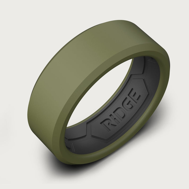 8 mm Silikonring-Set - Matte Olive