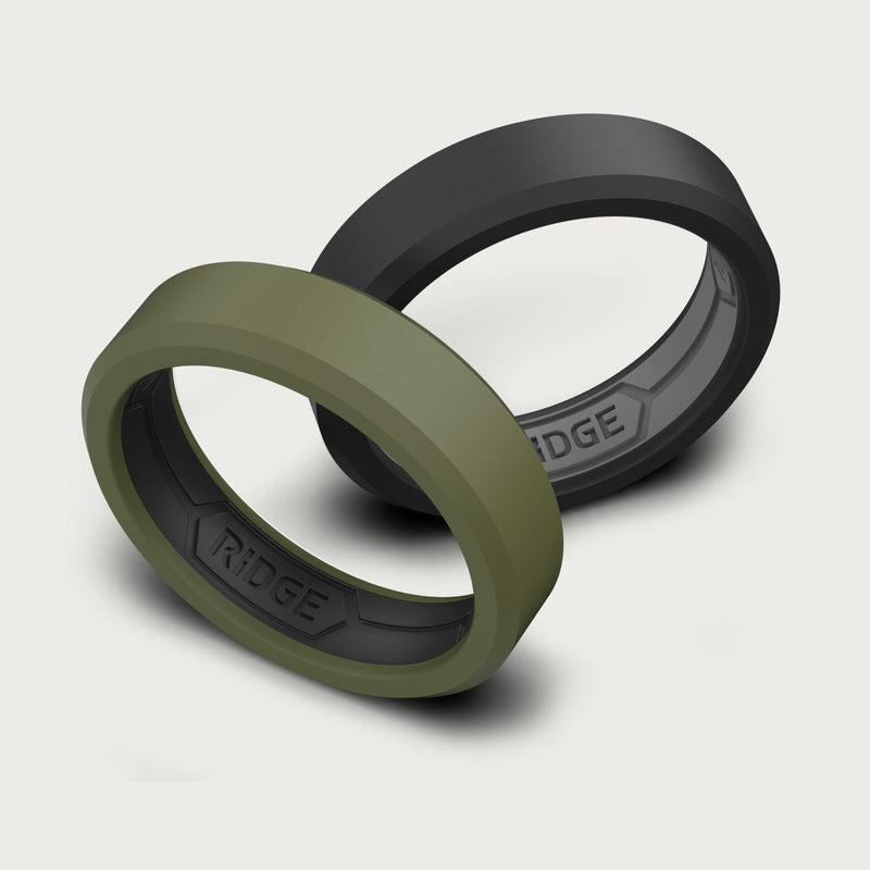 6mm Silicone Ring Set - Matte Olive