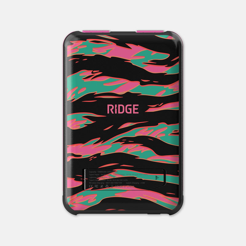 Ridge Portemonnaie für MagSafe & Powerbank-Set - Neon Tiger
