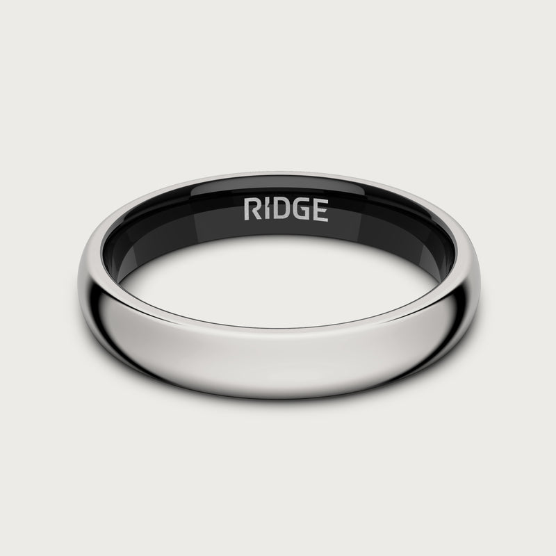 4 mm abgerundetes Ring-Set - Platinum