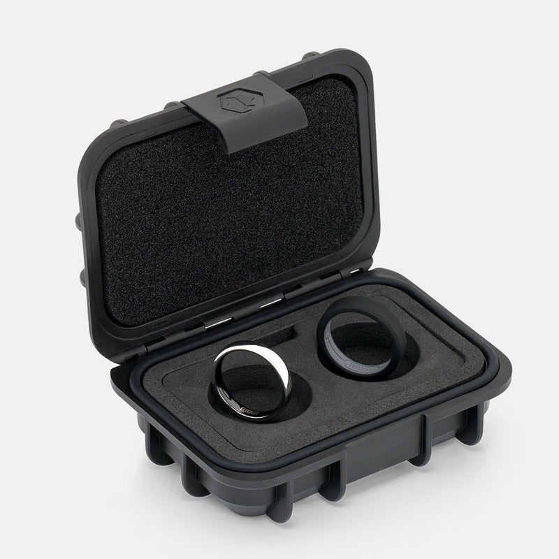 4 mm abgerundetes Ring-Set - Platinum