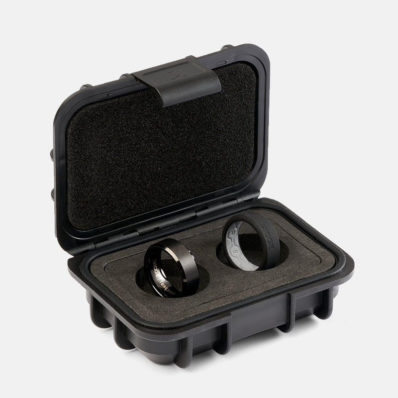 8 mm abgeschrägtes Ring-Set - Royal Black