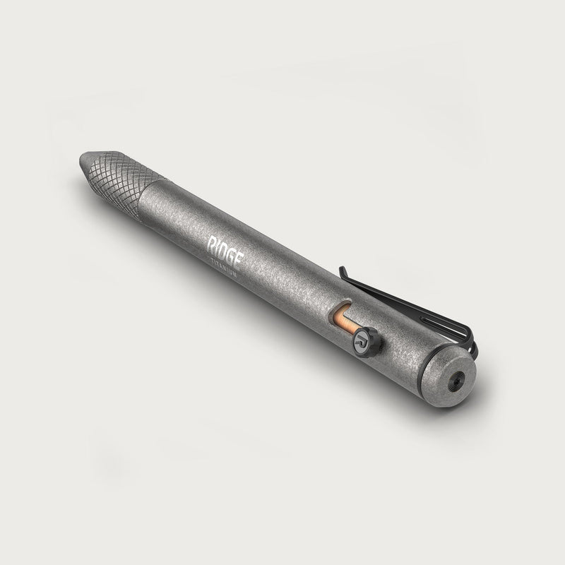 Ridge Bolt-Action-Kugelschreiber - Stonewashed Titanium