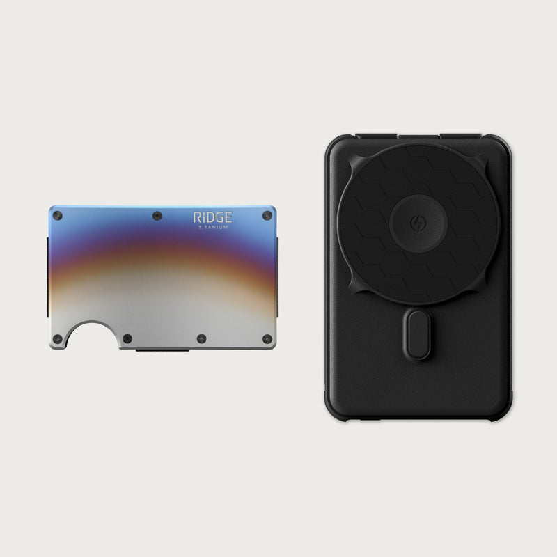 Ridge Wallet + Power Bank - Burnt Titanium + Matte Black — image 1
