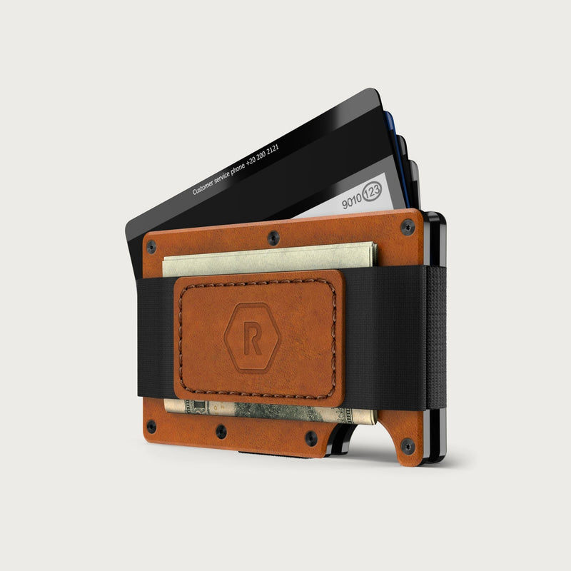 Ridge Wallet + Power Bank - Tobacco Brown Leather + Matte Black — image 2