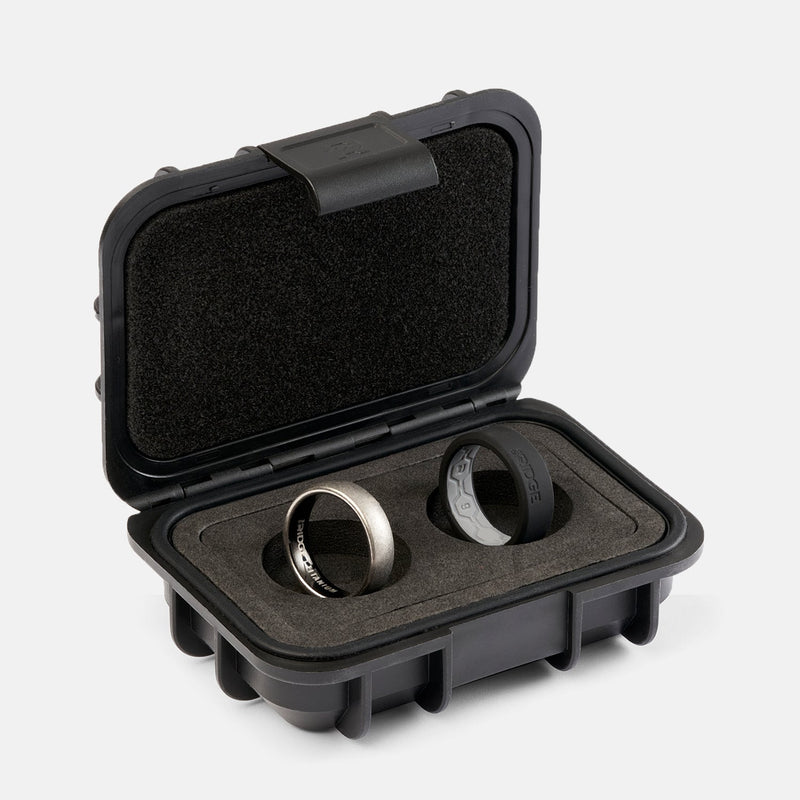 6 mm abgerundetes Ring-Set - Stonewashed Titanium
