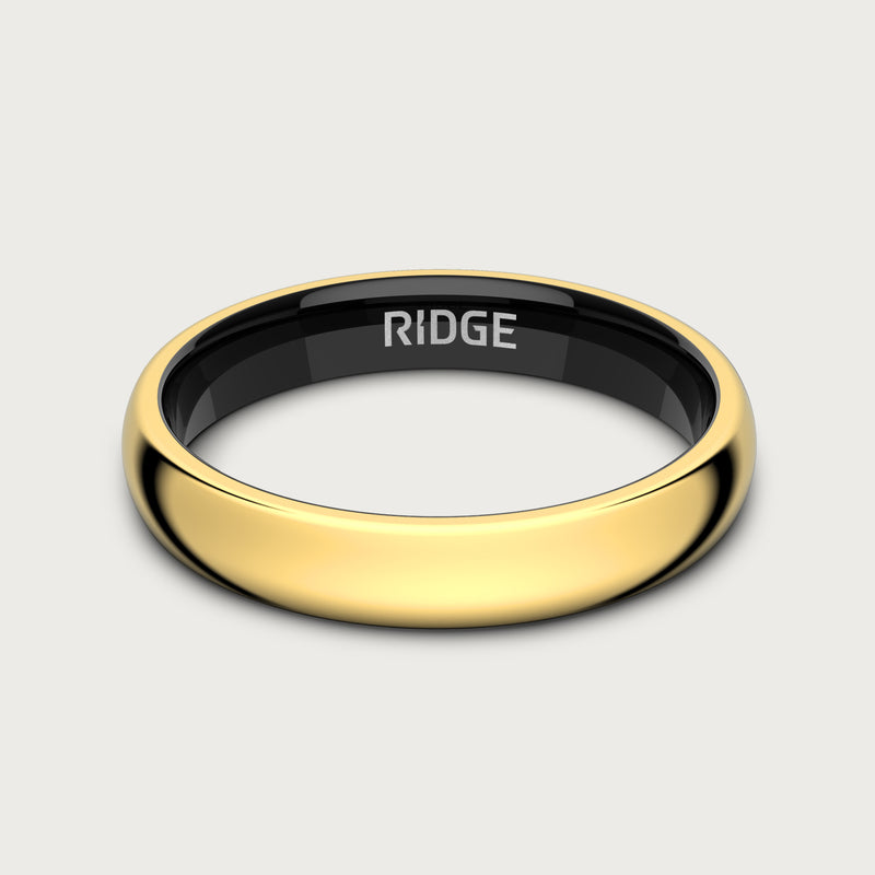 4 mm abgerundetes Ring-Set - 24K Gold