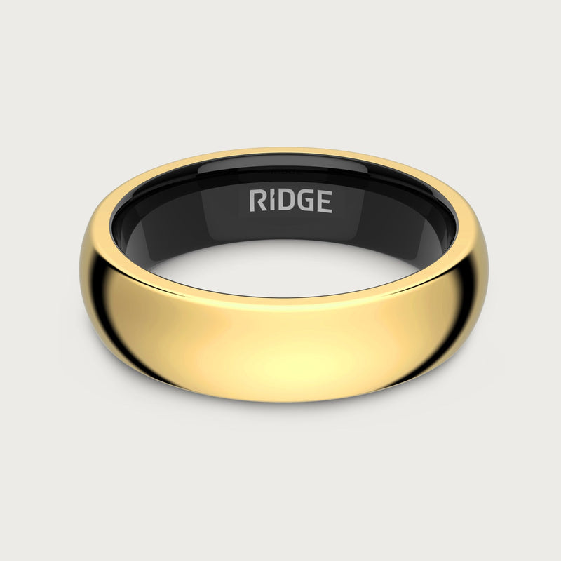 6 mm abgerundetes Ring-Set - 24K Gold