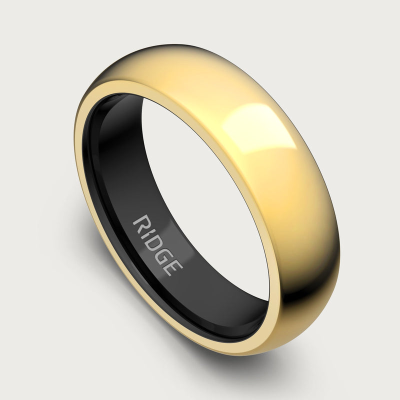 6 mm abgerundetes Ring-Set - 24K Gold
