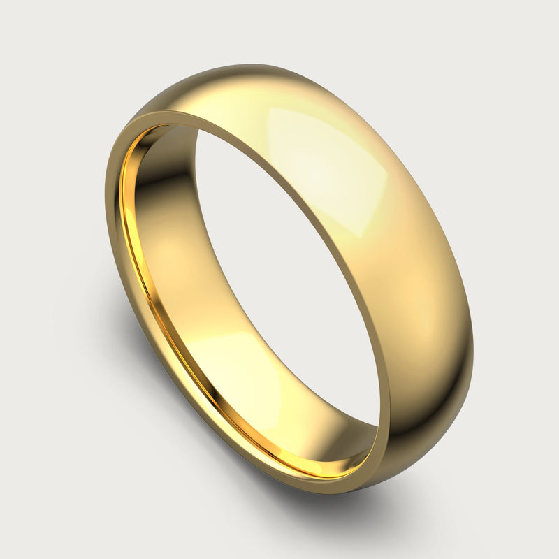 6mm Rounded Ring Set - 24K Gold - Tantalum