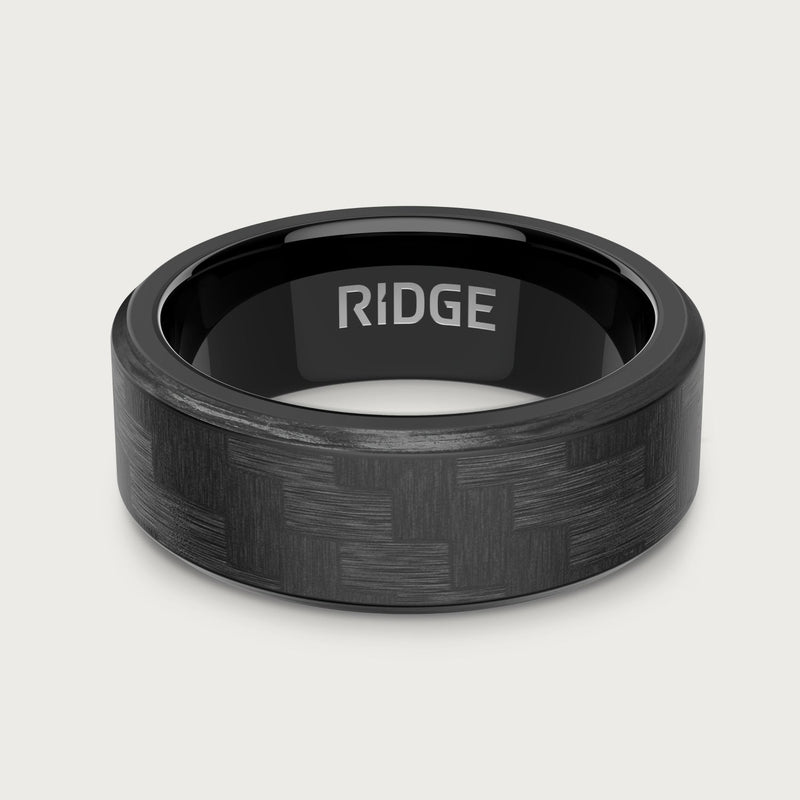 8 mm abgeschrägtes Ring-Set - Carbon Fiber 3K