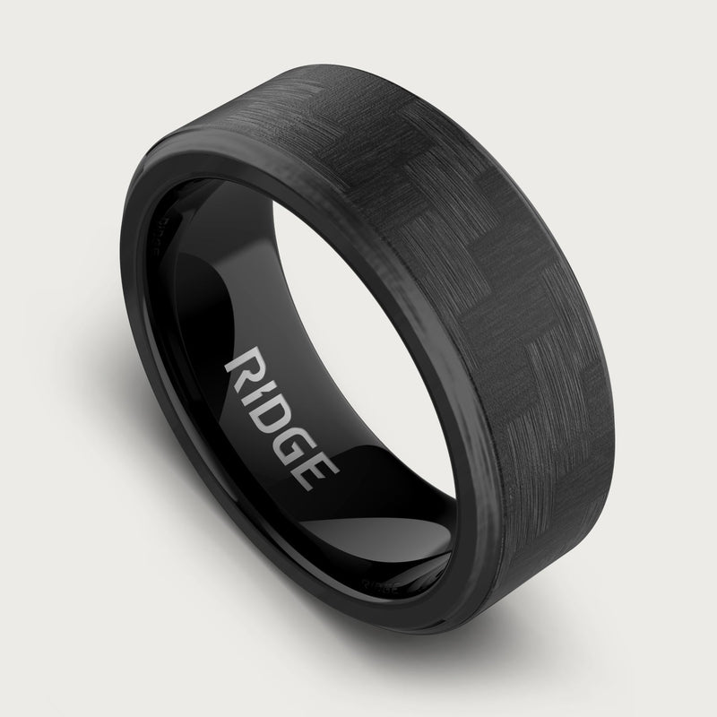 8 mm abgeschrägtes Ring-Set - Carbon Fiber 3K
