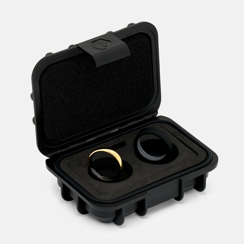 4 mm abgerundetes Ring-Set - 24K Gold