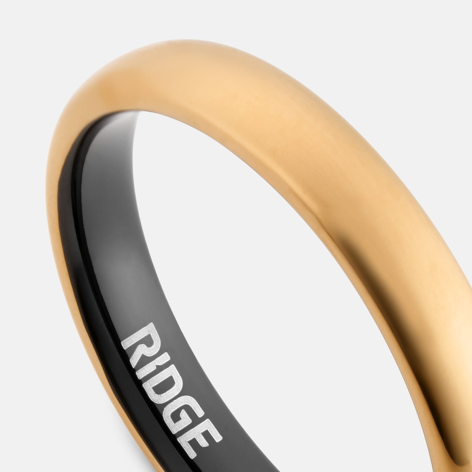 Ridge 4mm Rounded Ring Set - 24K Gold