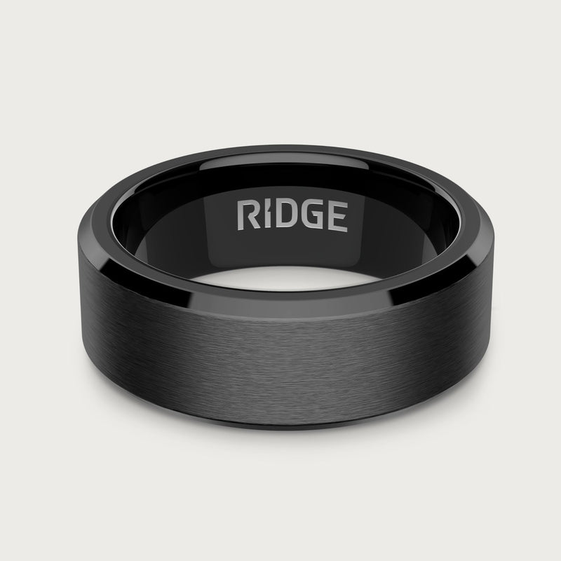 8 mm abgeschrägtes Ring-Set - Gunmetal