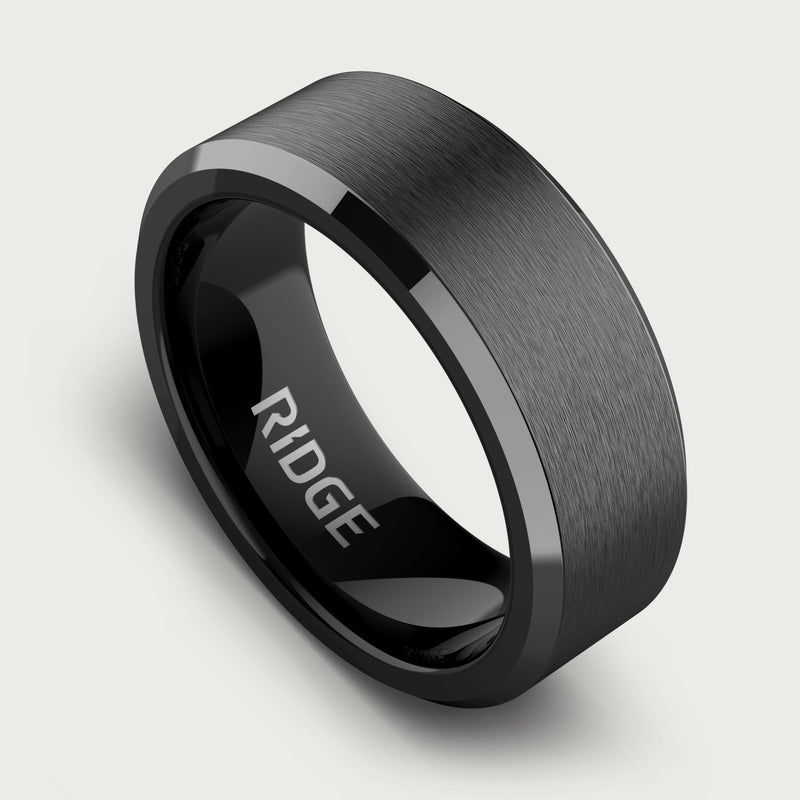 8 mm abgeschrägtes Ring-Set - Gunmetal