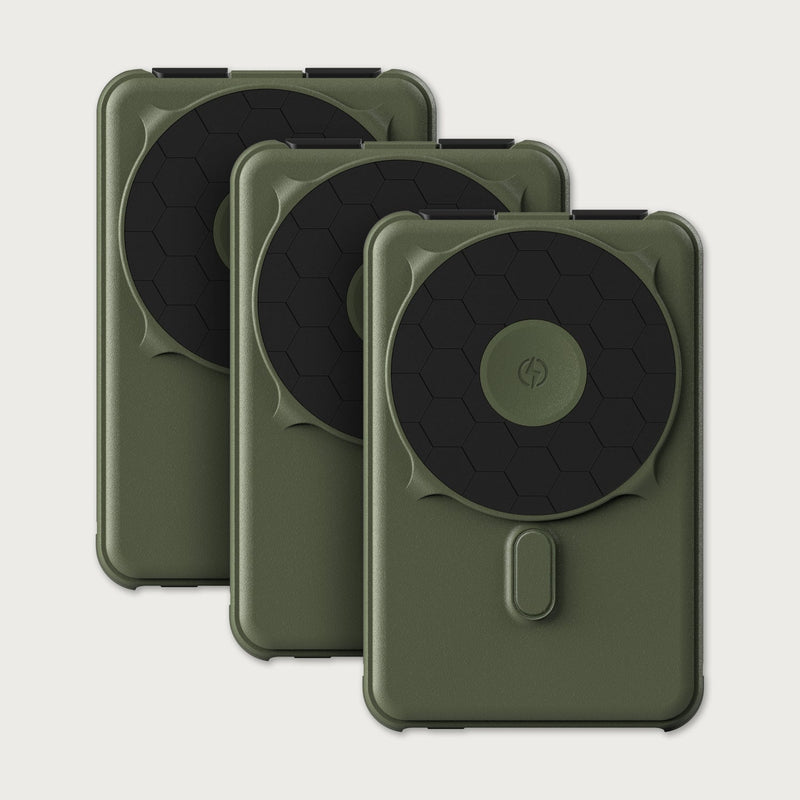 Ridge Power Bank - 10k mAh Bundle - Matte Olive - 3-Pack
