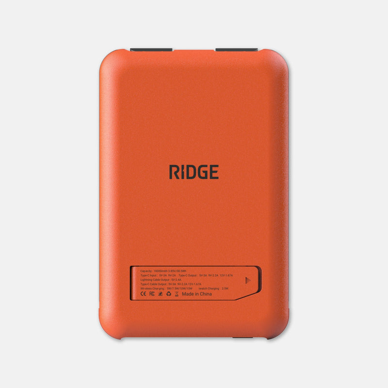 Ridge Power Bank - 10k mAh - Basecamp Orange