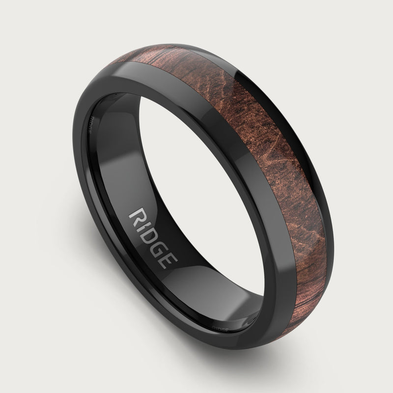 6mm Rounded Ring Set - Mopane Wood
