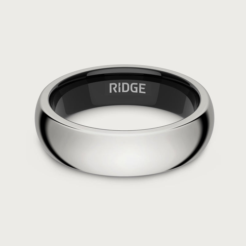 6 mm abgerundetes Ring-Set - Platinum