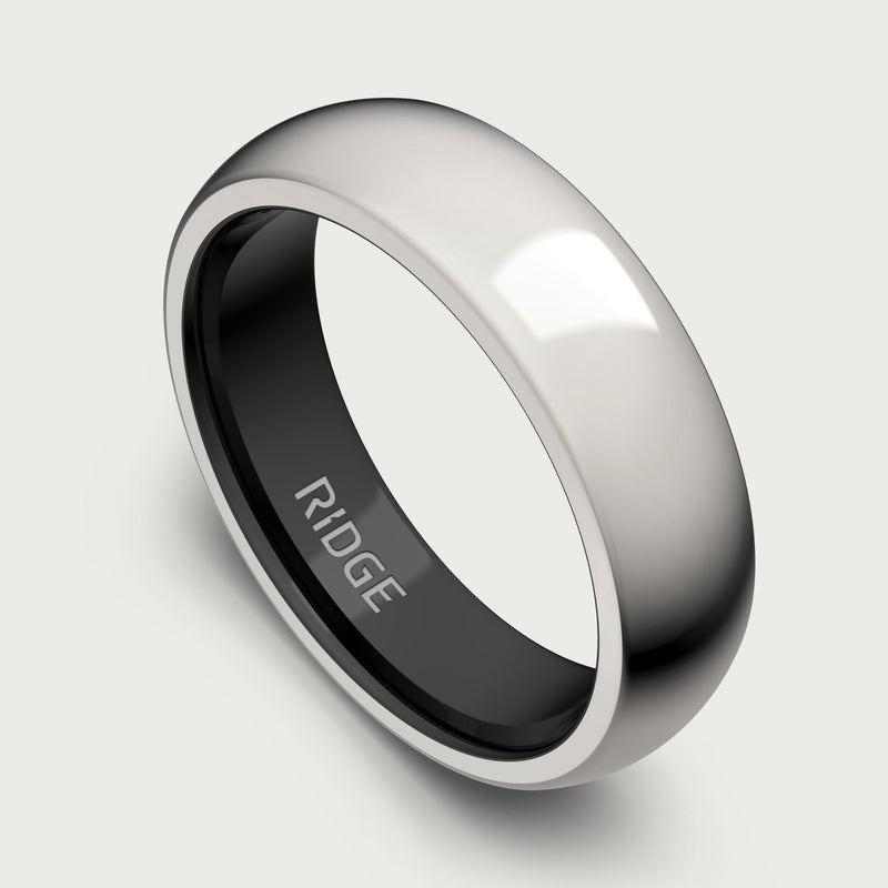 6 mm abgerundetes Ring-Set - Platinum