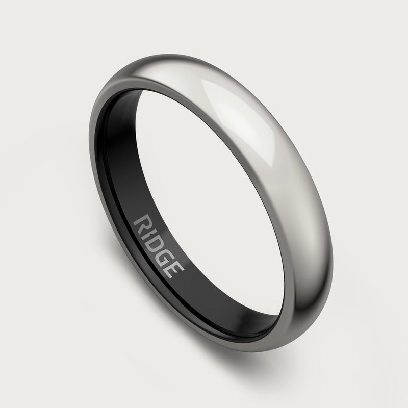 4 mm abgerundetes Ring-Set - Platinum