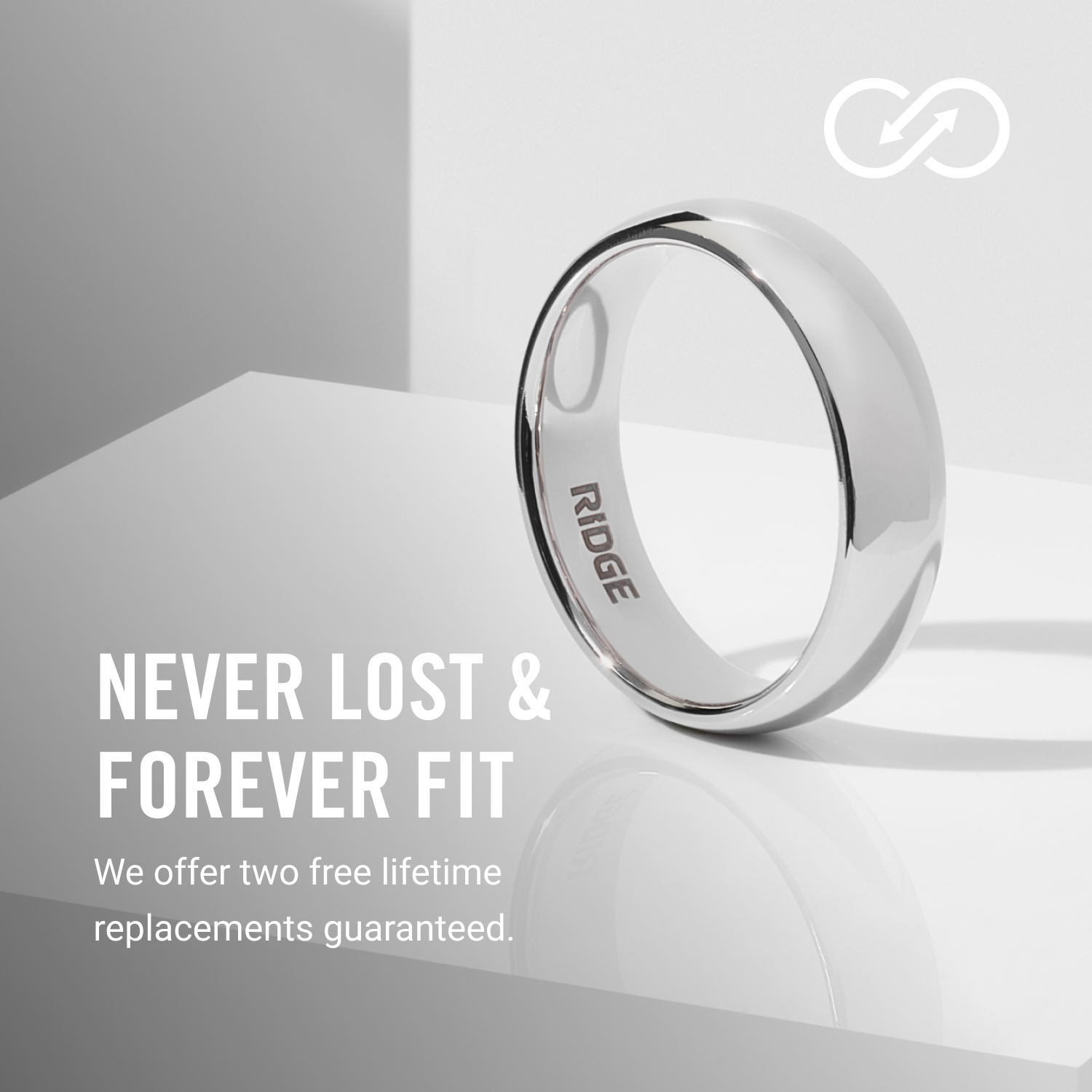 Ridge 6mm Rounded Ring Set - Platinum | Tantalum