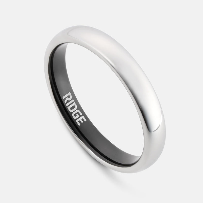 4 mm abgerundetes Ring-Set - Platinum