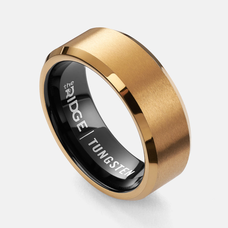 Ensemble d'anneaux biseautés 8mm - Or 24K