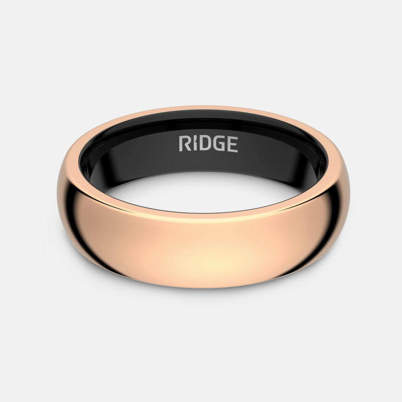 Ensemble d'anneaux arrondis 6 mm - Or rose 18 carats