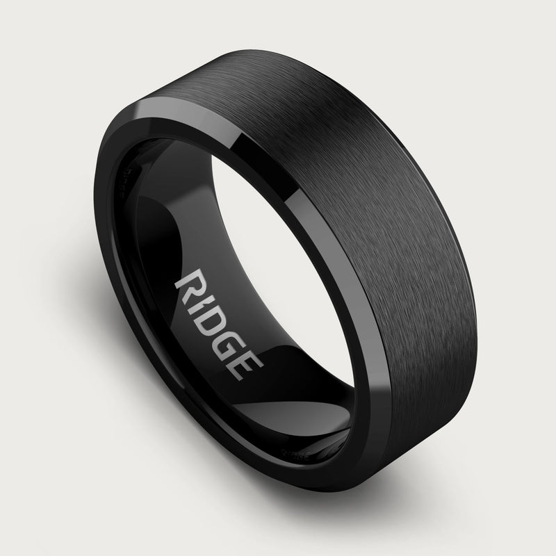 Ensemble d'anneaux biseautés 8 mm - Noir Royal
