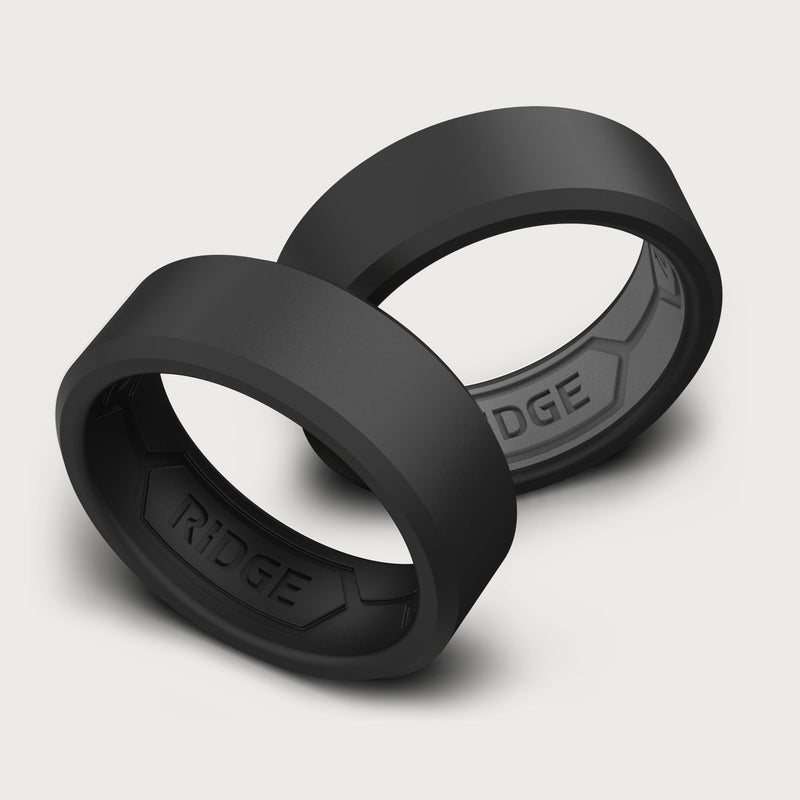 8 mm Silikonring-Set - Royal Black