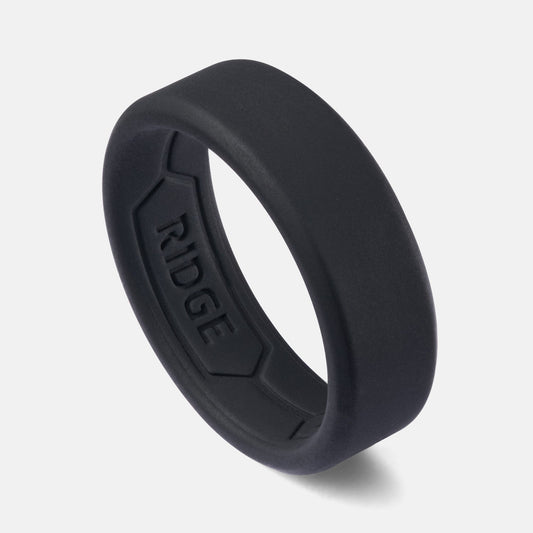 Ridge 8mm Silicone Ring Set - Royal Black