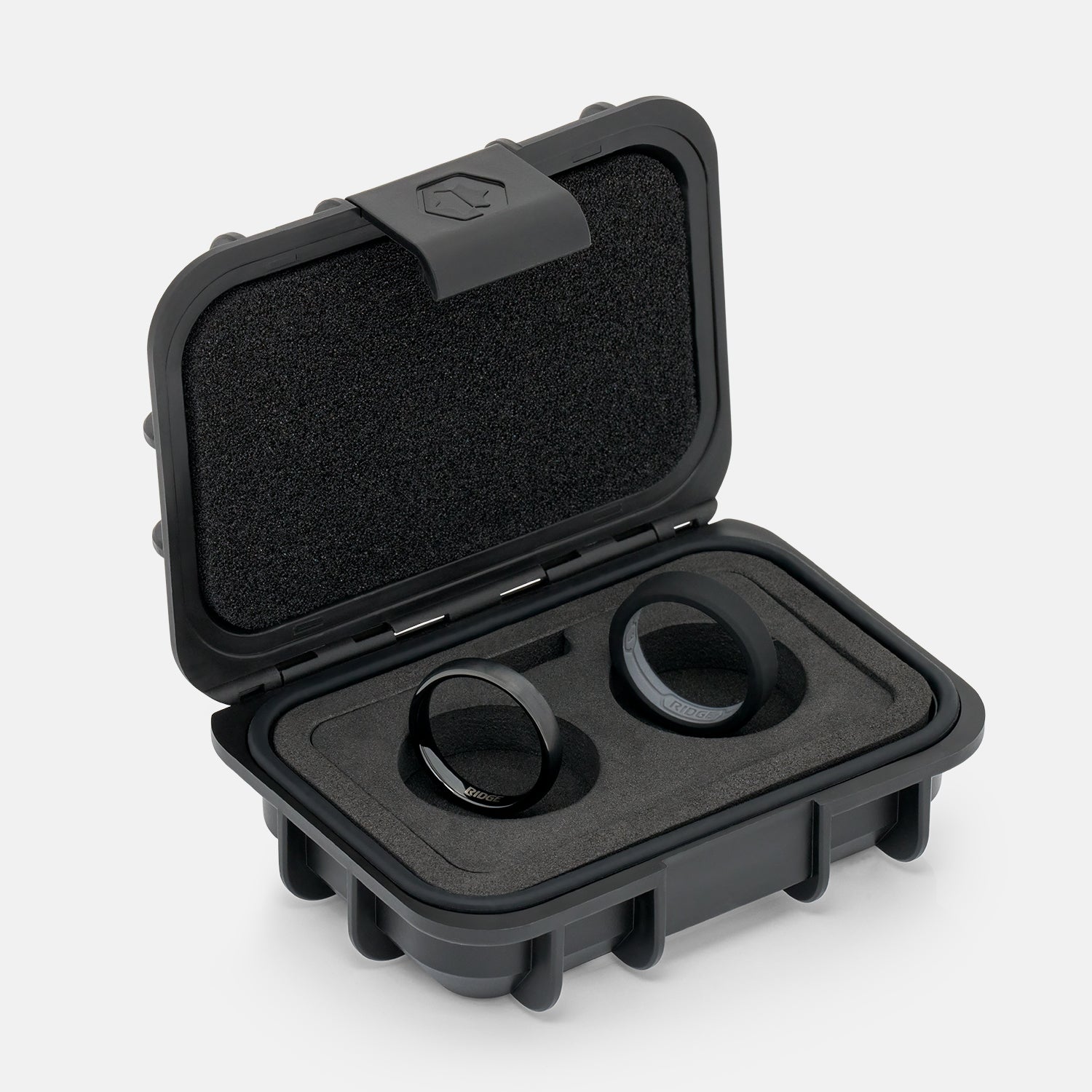 Ridge 4mm Rounded Ring Set - Royal Black