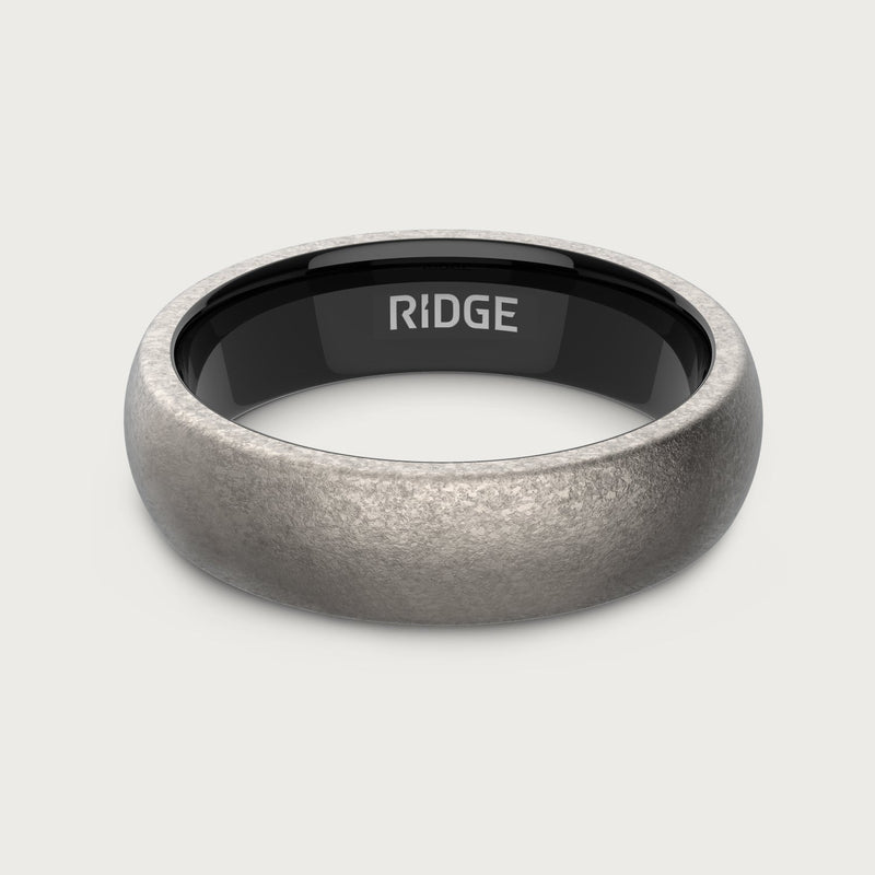 6 mm abgerundetes Ring-Set - Stonewashed Titanium