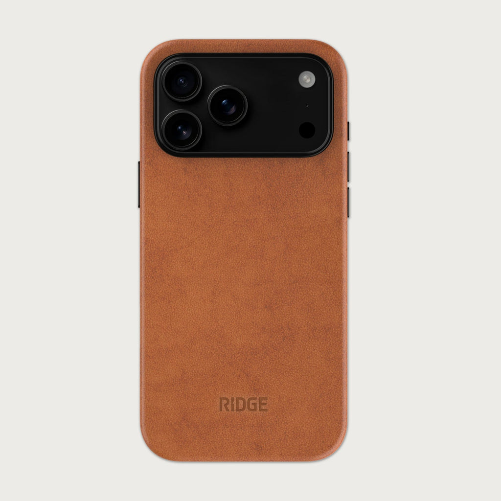 Ridge Phone Case - iPhone 18 Pro Max - Tobacco Brown Leather – Ridge EU