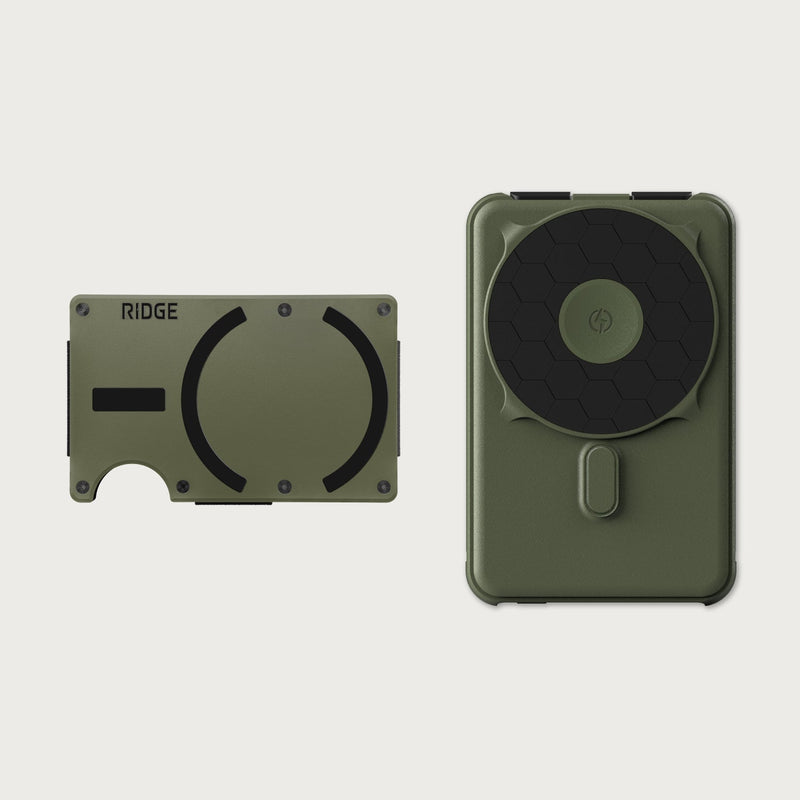 Ridge Wallet for MagSafe + Power Bank - Matte Olive — image 1