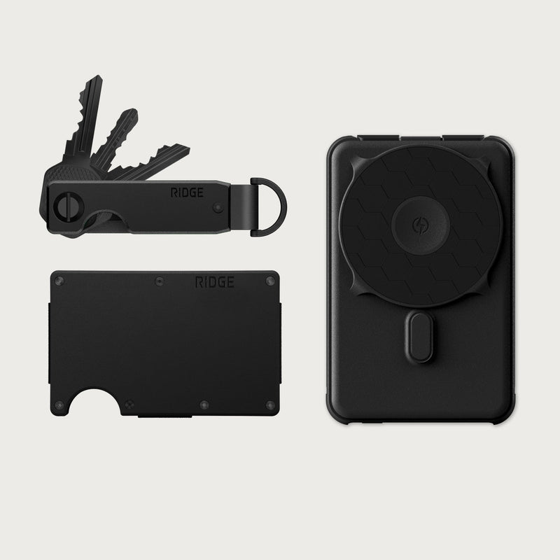Ridge Wallet + Power Bank + KeyCase - Matte Black — image 1