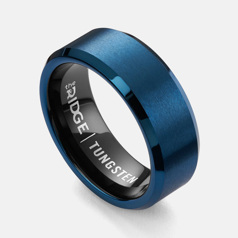 8 mm abgeschrägtes Ring-Set - Alpine Navy